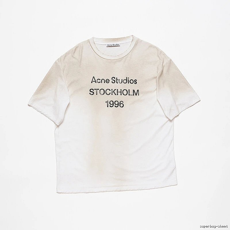 Acne Studios 2090-80 White Style Ac908026 Stockholm Logo T-Shirt Travel Styling