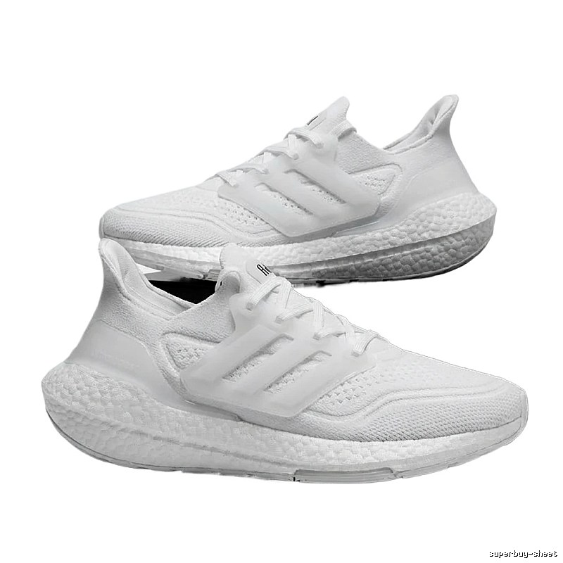 Adidas minimalist style white running shoes