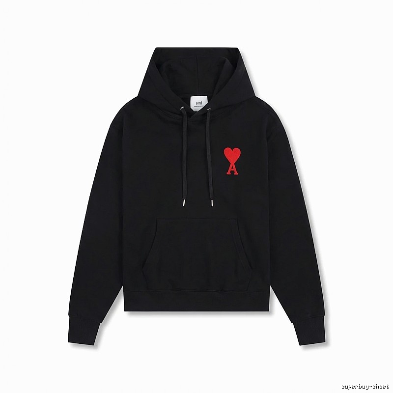 AMI Embroidered Heart Black Sweatshirt