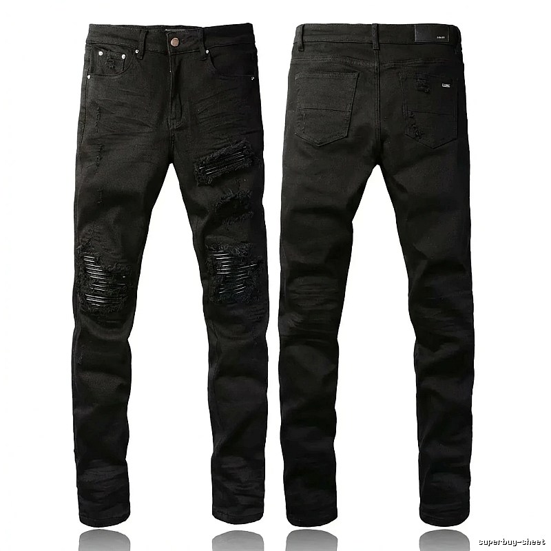 AMI Trendy Black Pants with Holes