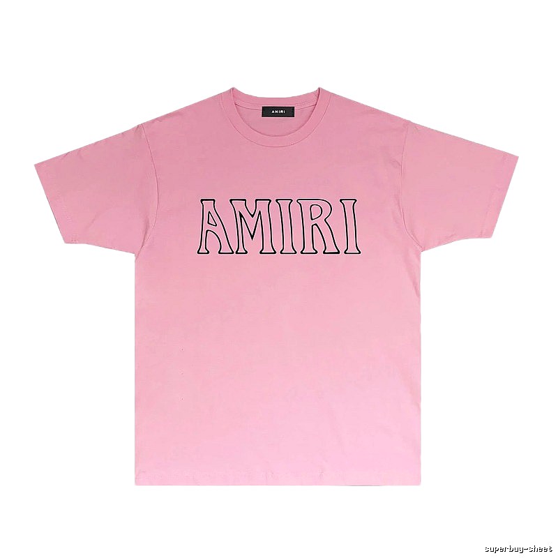 AMIRI minimalist style pink T-shirt