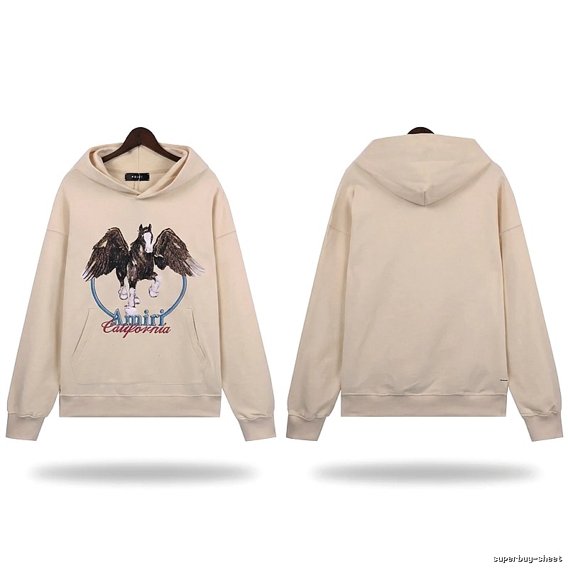 AMIRI Pegasus Series Casual Style Off-White Sweatshirt