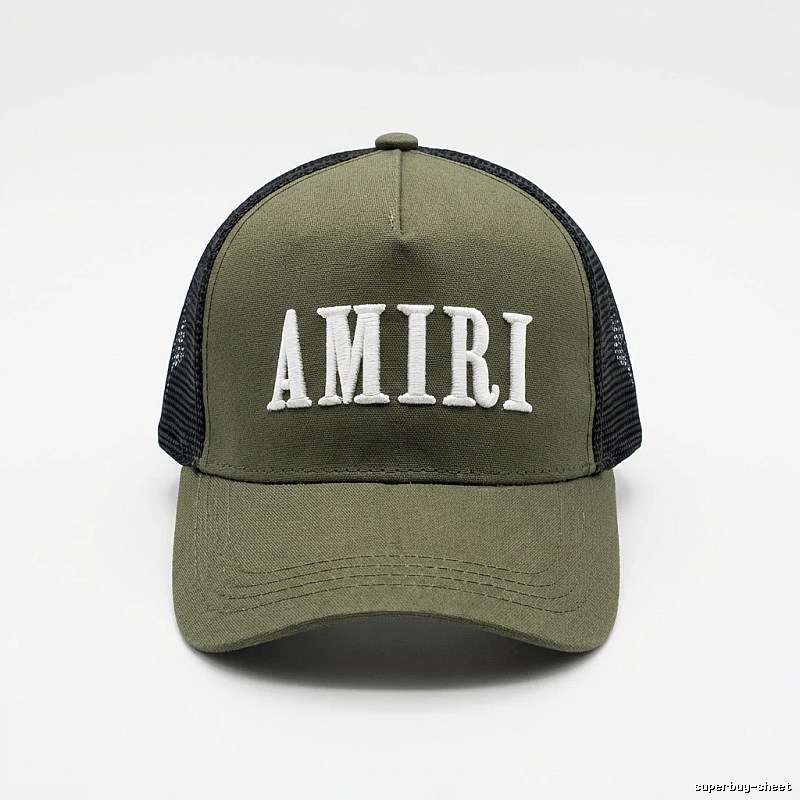 AMIRI Retro Style Olive Green Hat