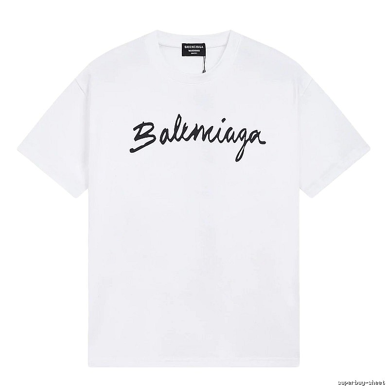 Balenciaga Handwritten Signature Casual White T-shirt