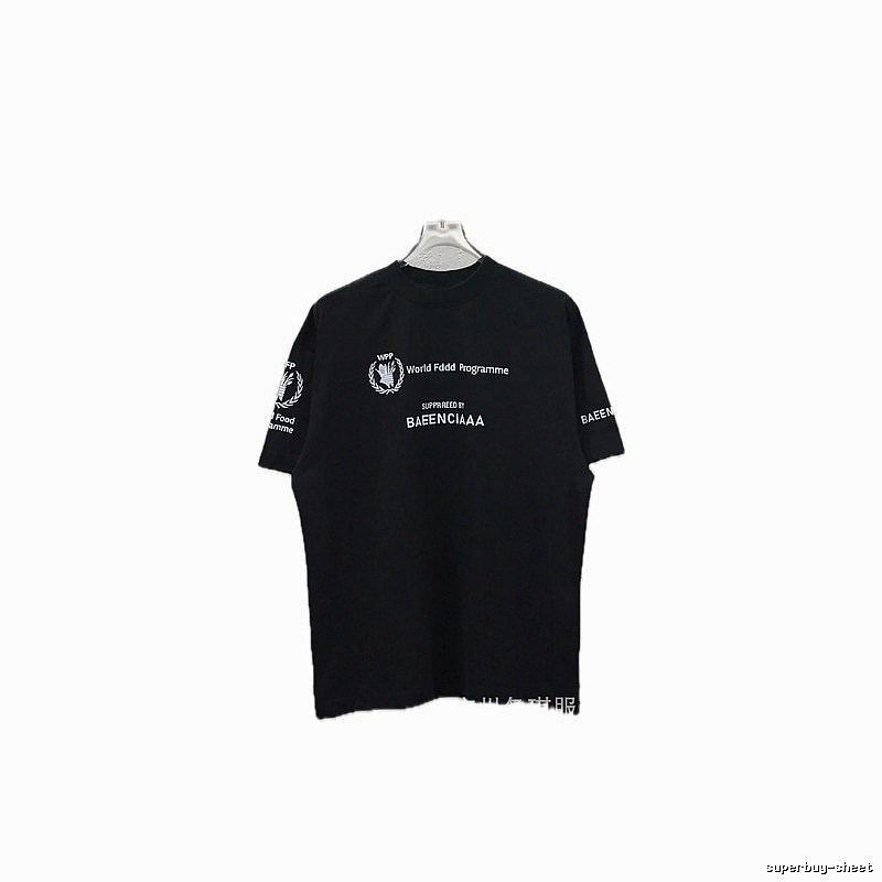 Balenciaga letter-style black T-shirt