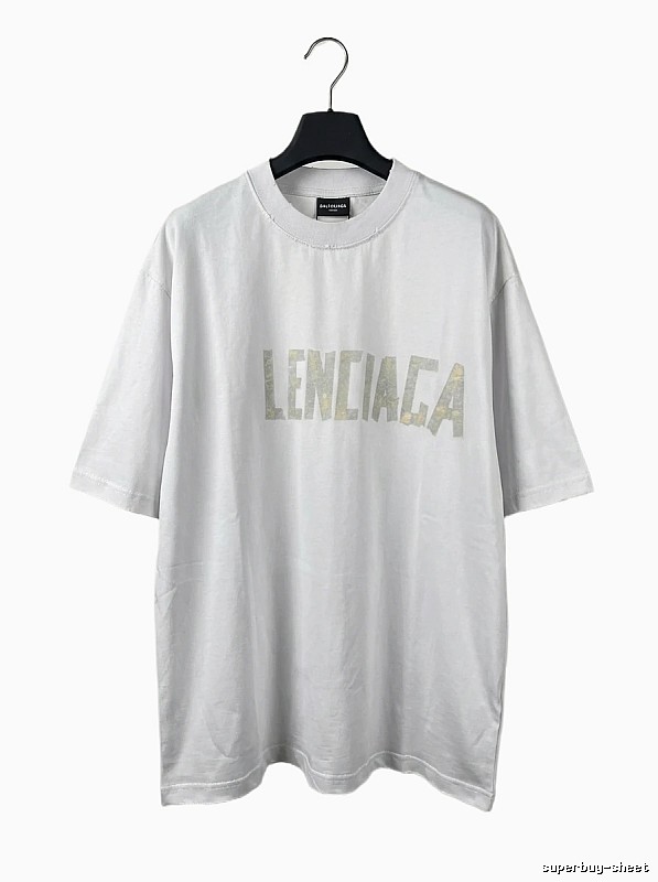 Balenciaga letter-style white T-shirt