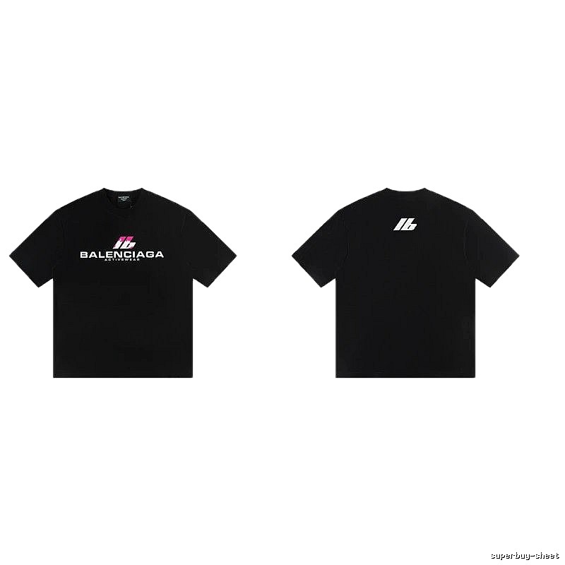 Balenciaga Sport Collection Edgy Cool Style Black Short-sleeve T-shirt