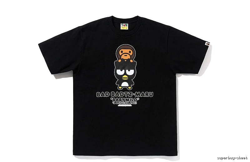 Bape Cartoon Trendy and Cool Style Black T-shirt