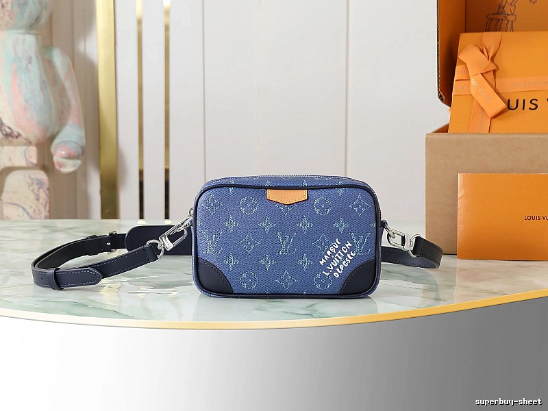 Blue Monogram Louis Vuitton Camera Bag Camera Bag for Casual Outfits