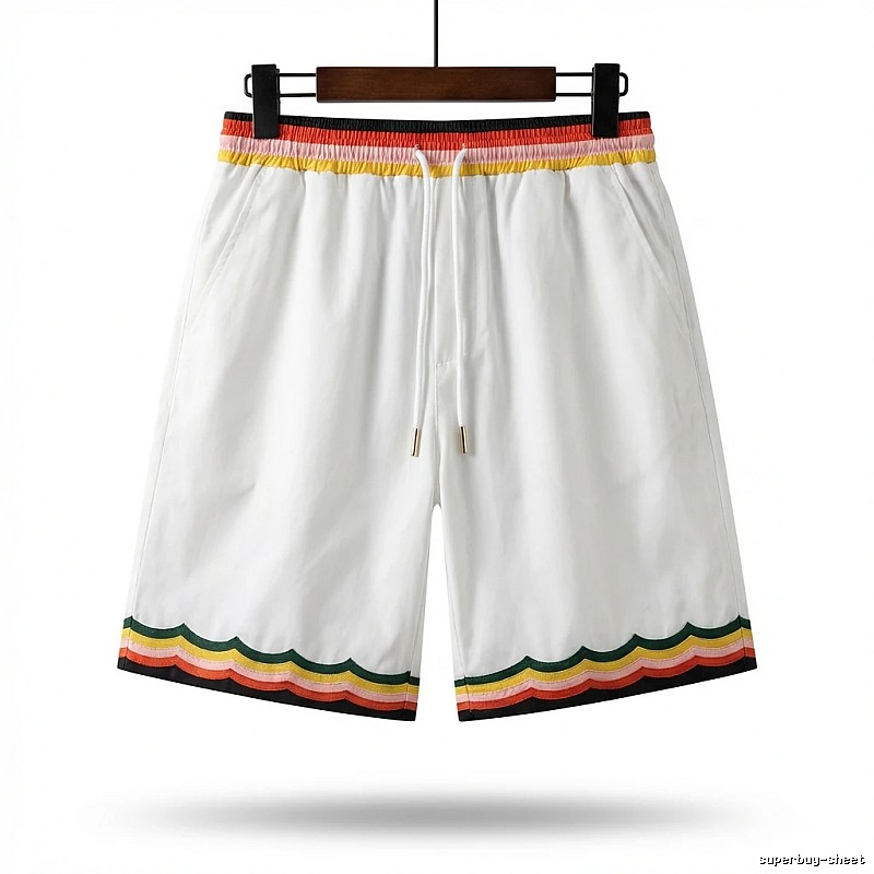 Casablanca Colorful Stripe White Shorts