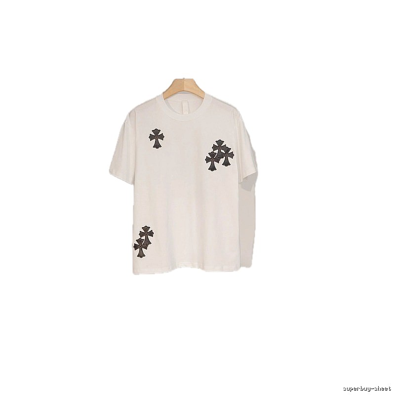 Chrome Hearts Cross Patch Street Style White T-Shirt