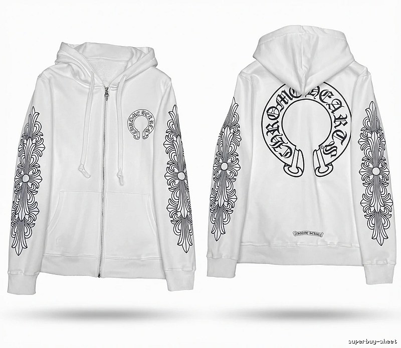 Chrome Hearts Printed Trendy and Cool Style White Hoodie