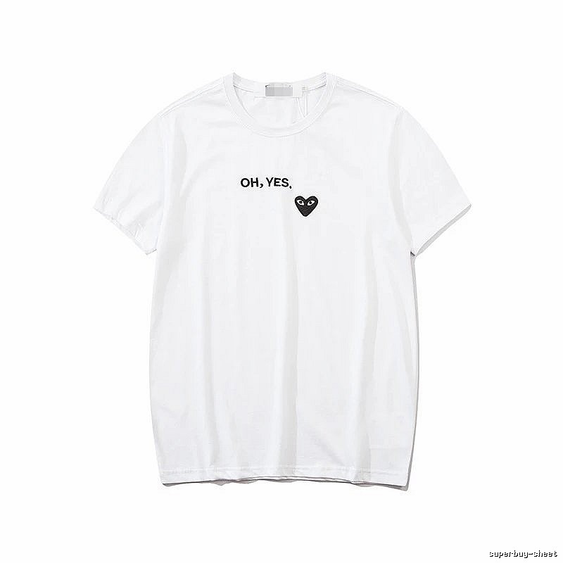 Comme des Garcons PLAY 2021-87 White Style 2187 Heart Logo T-Shirt Statement Graphic
