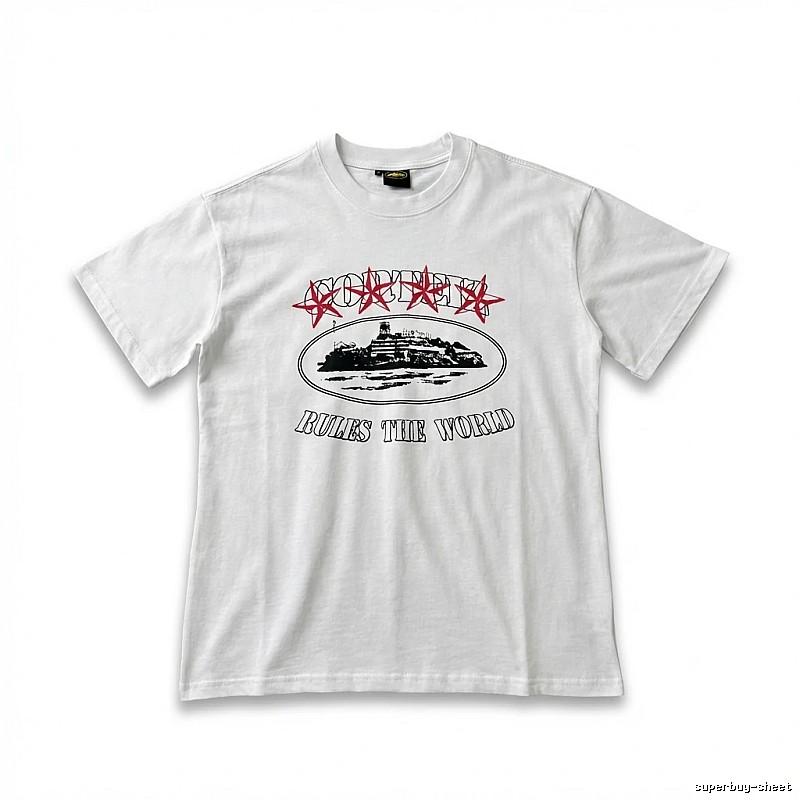 Corteiz trendy style white T-shirt