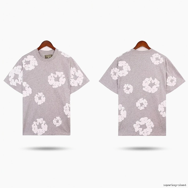 DENIM TEARS Printed Casual Grey T-shirt