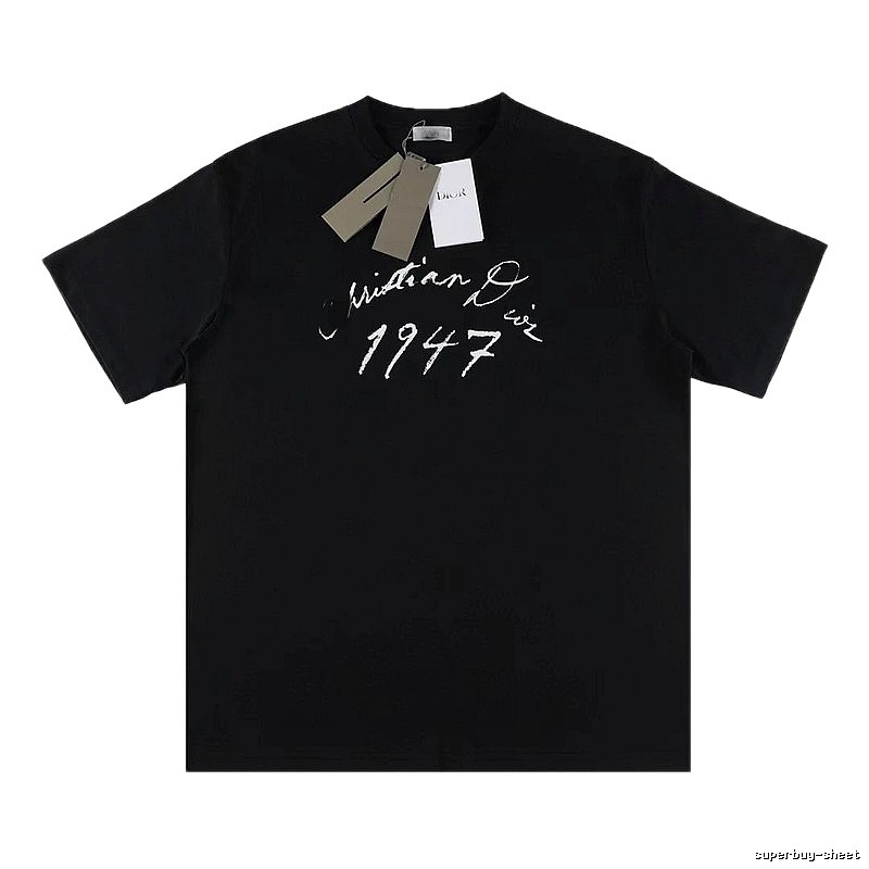 Dior 1947 Collection Handwriting-style Black T-Shirt