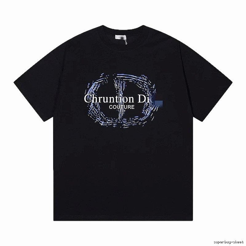 Dior Haute Couture Graffiti-style Black Short-sleeve T-shirt