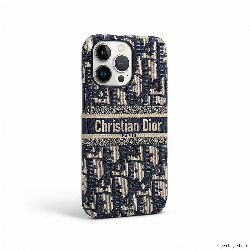 Dior Monogram Dark Blue Phone Case