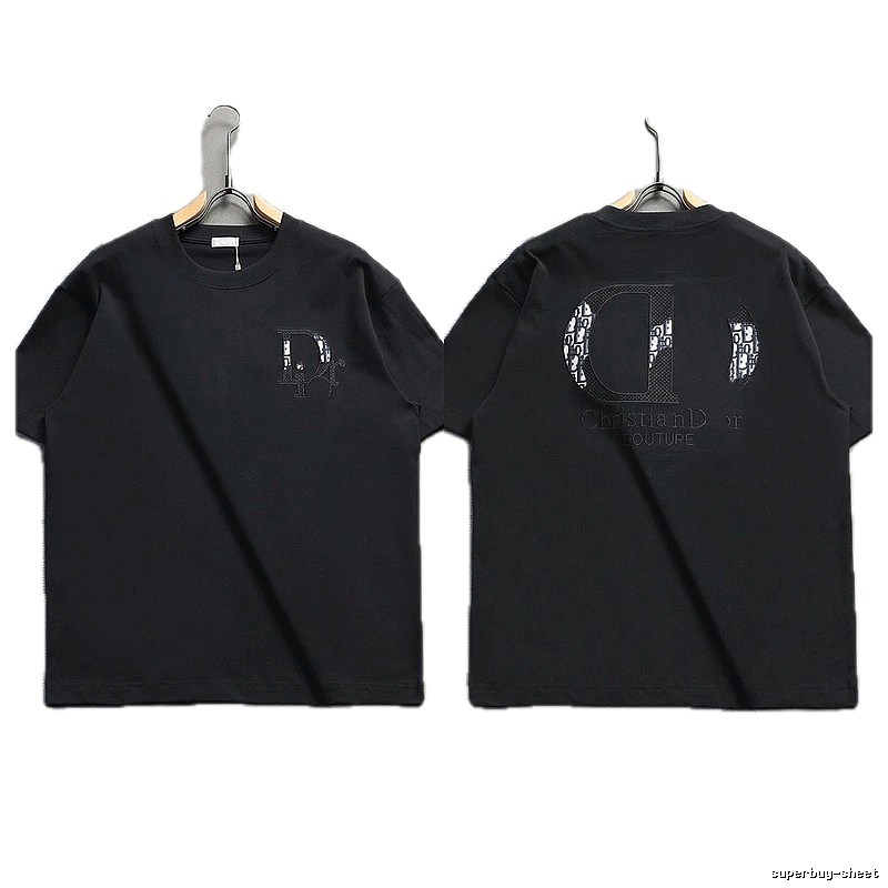 Dior Monogram Light Luxury Style Black Short-sleeve T-shirt