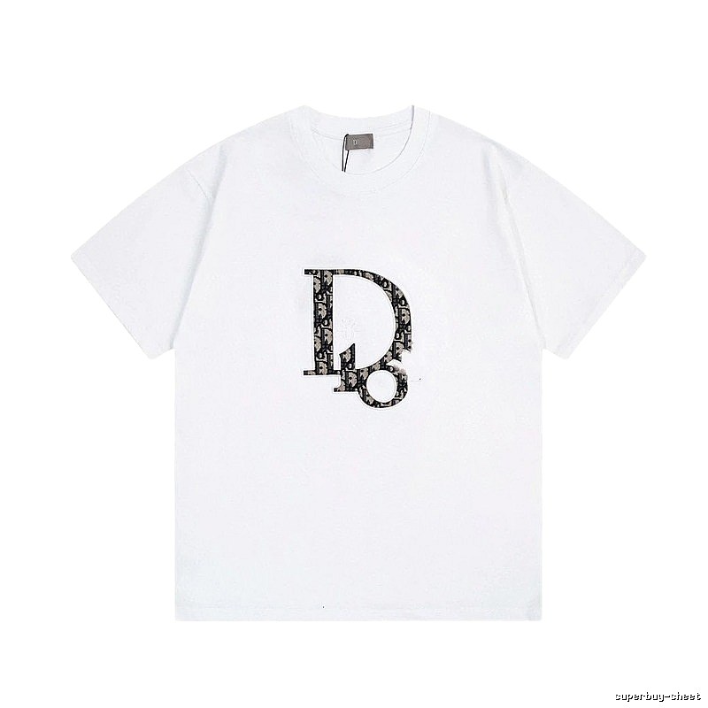 Dior Monogram Light Luxury Style White Short-sleeved T-shirt