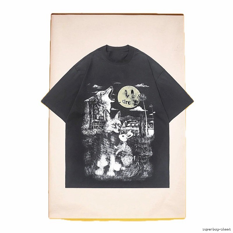 DREW Animal Print Street Style Black T-Shirt