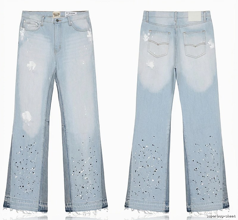 Gallery Dept Ripped Denim Blue Long Pants