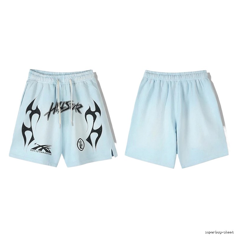 Hellstar Flame Wind Light Blue Shorts