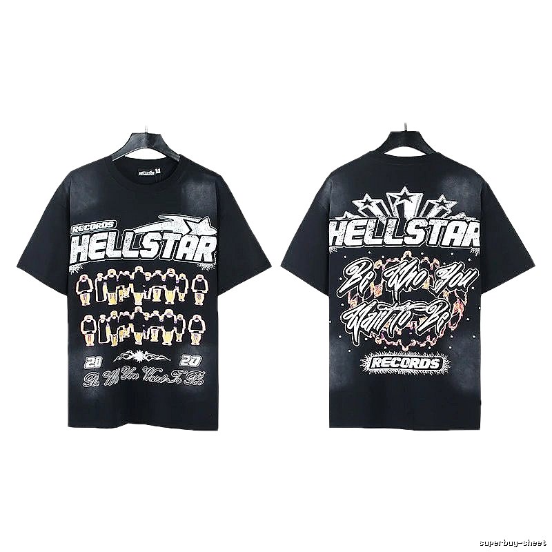 Hellstar Records American Street Style Black T-Shirt