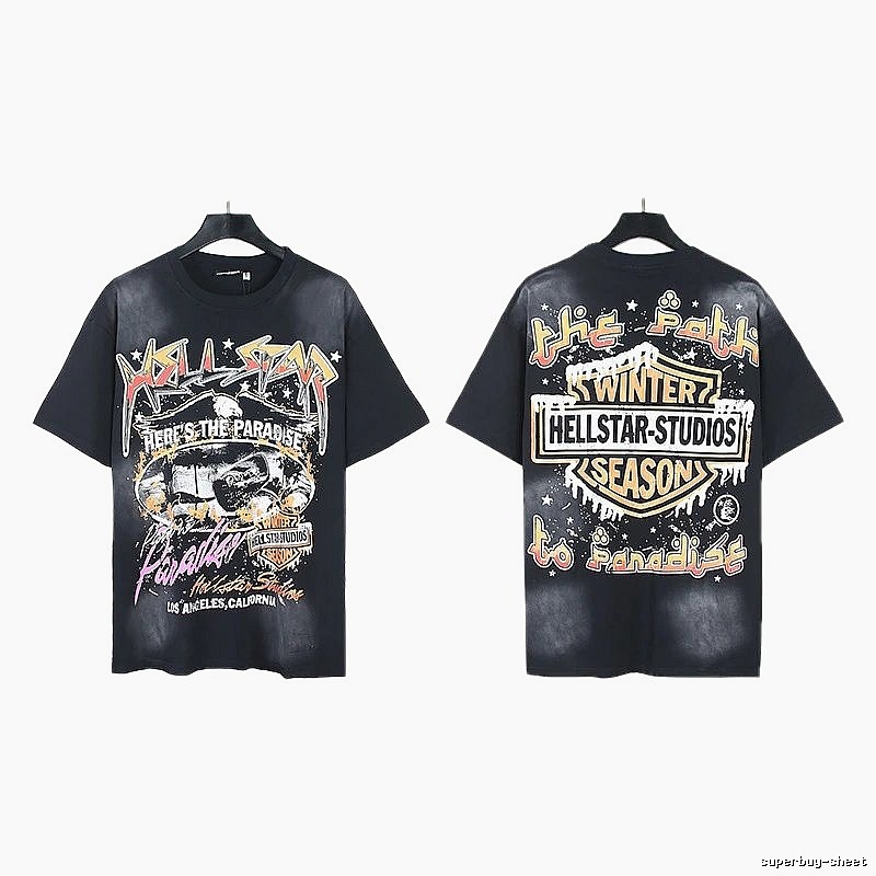 Hellstar Winter Collection Vintage Style Black T-Shirt