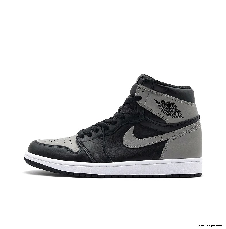 Jordan AJ1 High-Top Black and Grey Athletic Shoes