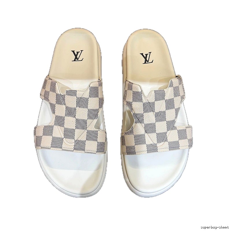 Louis Vuitton Casual Style Checkerboard Off-white Slippers