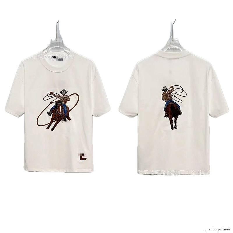 Louis Vuitton Denim Collection Vintage Style White T-Shirt