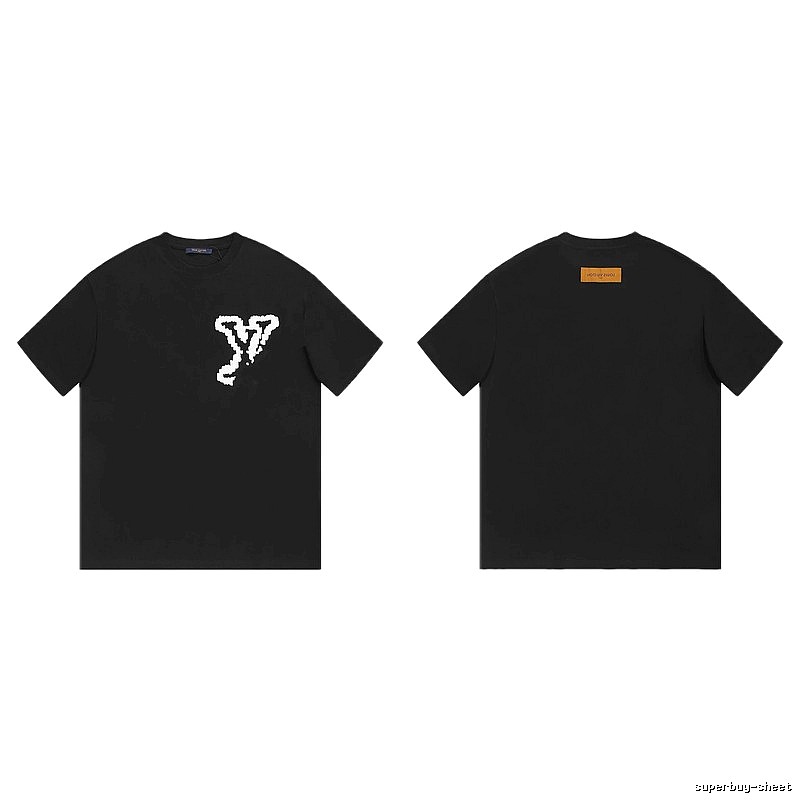 Louis Vuitton Graffiti Trend Style Black T-shirt