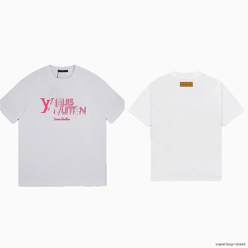 Louis Vuitton Trendy Misaligned Print White T-shirt