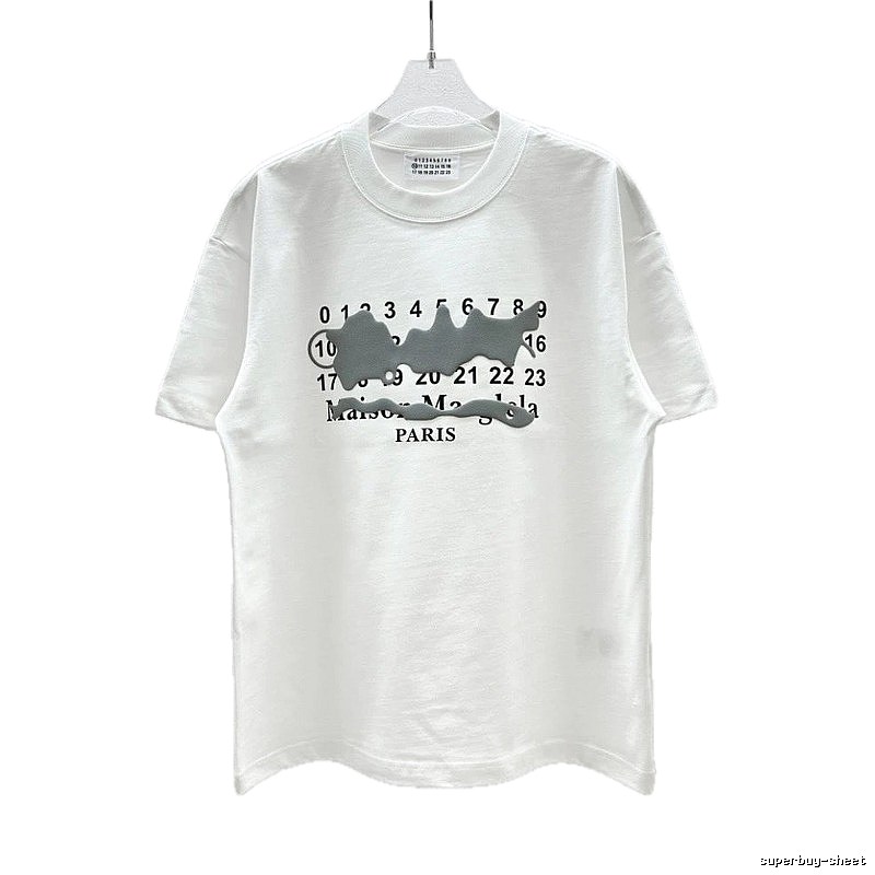 Maison Margiela Digital Graffiti Street Style White T-Shirt