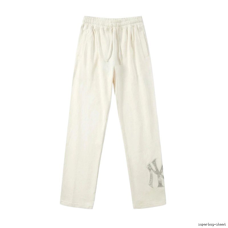 MLB casual style white long trousers