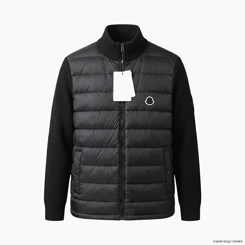 Moncler patchwork fashionable black coat