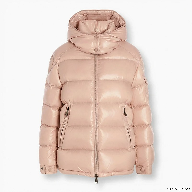 Moncler shiny casual pink down jacket