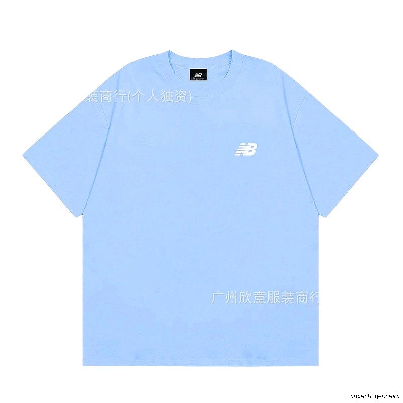 New Balance Classic Minimalist Style Light Blue Short-sleeve T-shirt