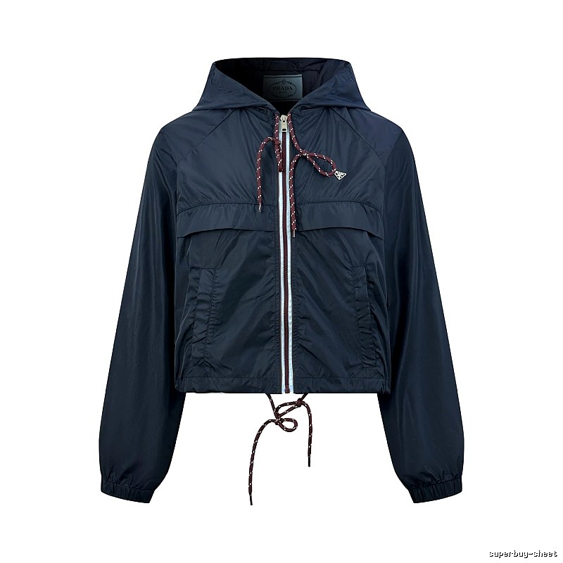 Nike Navy Cropped Windbreaker Jacket for Casual Office