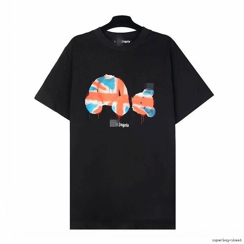 Palm Angels Daily Bear graphic T-shirt White Colorful Bear for City Outfits