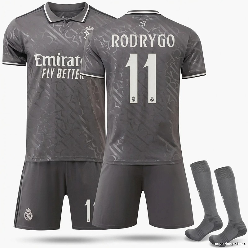 Real Madrid retro-style dark grey jersey