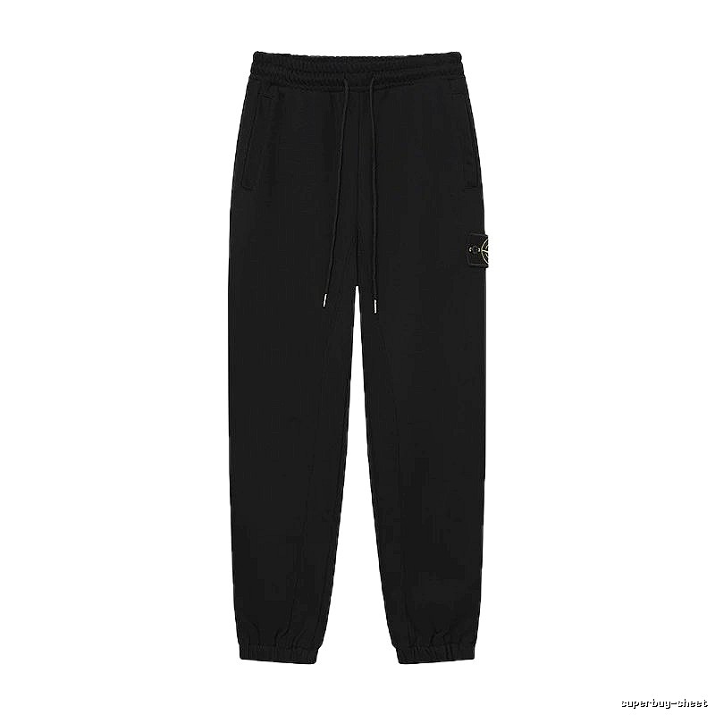 Stone Island Classic Functional Style Black Cuffed Sweatpants