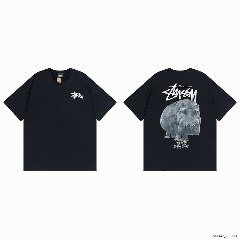 Stussy Black Spider Graphic T-Shirt Match Day Logo