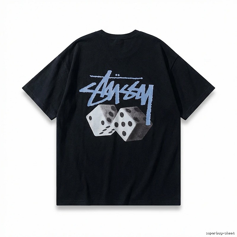 Stussy Dice Trendy Brand Black T-shirt