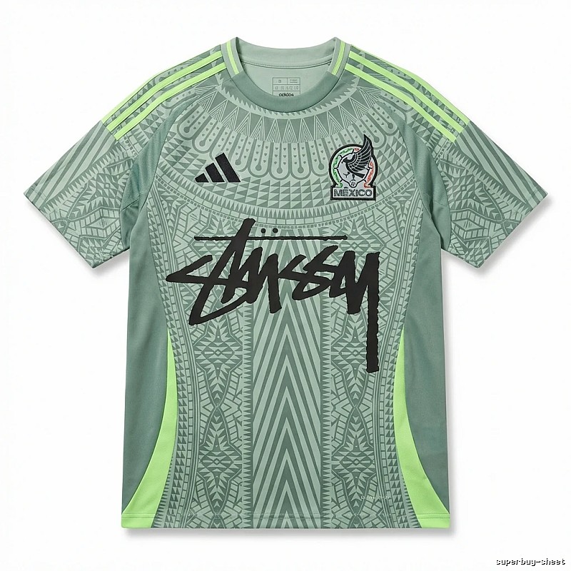 Stussy sporty gray-green short-sleeve
