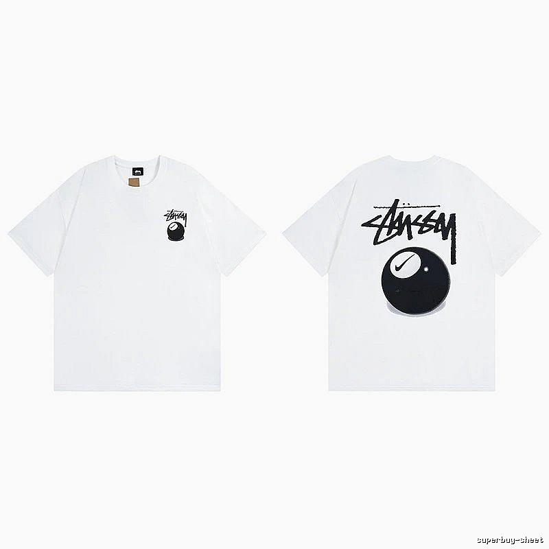 Stussy White Spider Graphic T-Shirt Statement Graphic Logo
