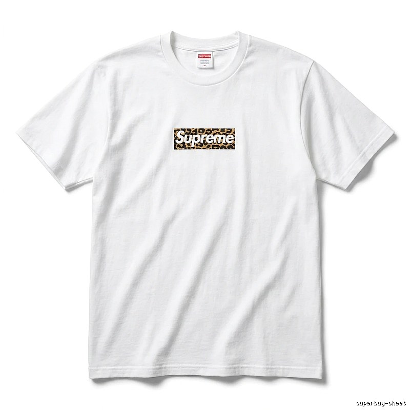 Supreme leopard - print style white T - shirt