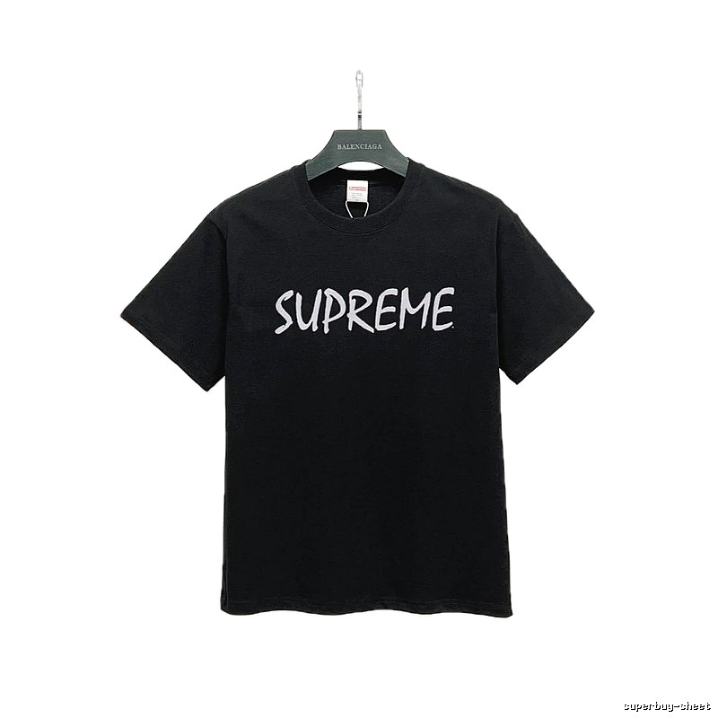 Supreme Printed Street Style Black Short-sleeve T-shirt