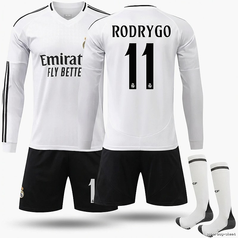 The white jersey of Rodrygo from Real Madrid.